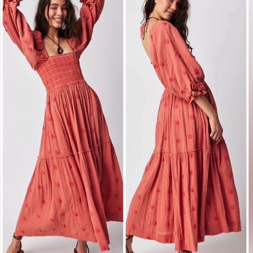 Free People Dahlia Embroidered Maxi Dress